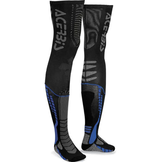 Acerbis X-Leg Pro Knee Brace Black Blue Socks