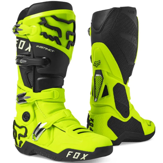 FOX Racing Fluo Yellow Instinct 2.0 Motocross Boots