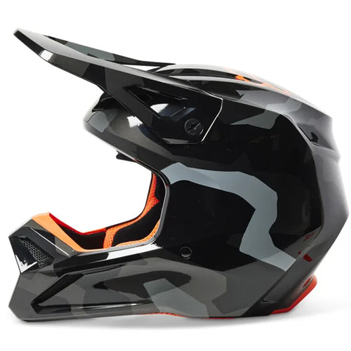 FOX Racing V1 Bnkr Grey Camo Kids Motocross Helmet