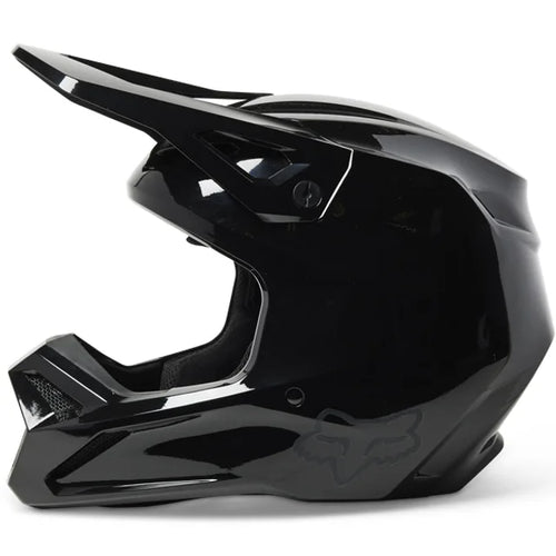 FOX Racing V1 Solid Gloss Black Motocross Helmet