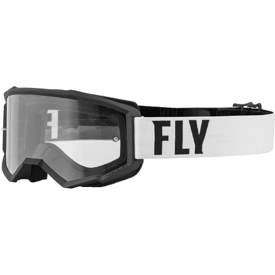 Fly Racing Focus Adult White Black Motocross Goggles