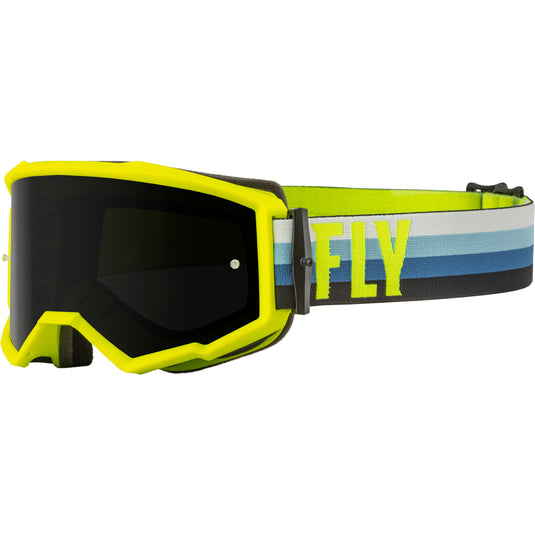 Fly Racing Zone Adult Hi-Viz Teal Dark Smoke Motocross Goggles