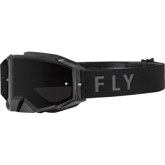 Fly Racing Zone Pro Adult Black Dark Smoked Motocross Goggles
