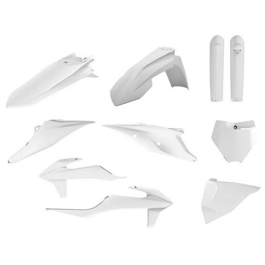 Polisport Full Plastic Kit White Inc Fork Guards KTM SX/F 125-450 2019-2022