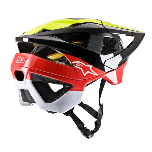 Alpinestars Vector Tech Pilot MIPS Black Yellow Fluo Red Gloss MTB Helmet