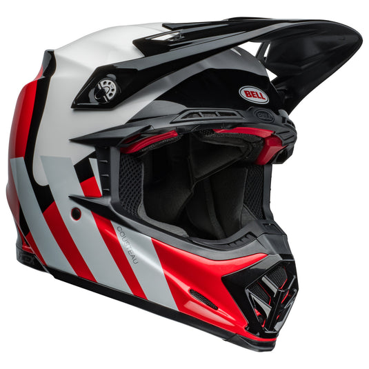 Bell 2024 Moto 9S Flex Hello Cousteau Stripes White Red Motocross Helmet