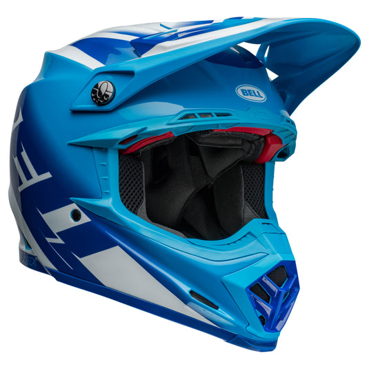 Bell 2024 Moto 9S Flex Rail Blue White Motocross Helmet