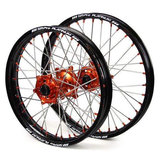 SM Pro Platinum Wheel Set Black Orange - KTM Motocross