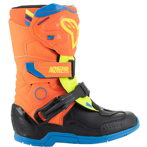 Alpinestars Tech 3S Kids Orange Blue Yellow Fluo Motocross Boots