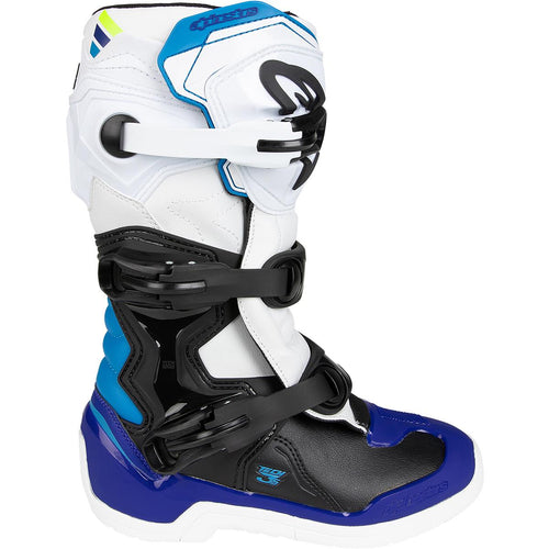 Alpinestars Tech 3S Youth White Black Enamel Blue Motocross Boots