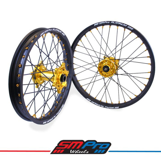 SM Pro Platinum Wheel Set Black Gold - Suzuki Motocross