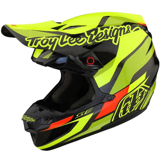 Troy Lee Designs SE5 Carbon Omega Black Flo Yellow Motocross Helmet