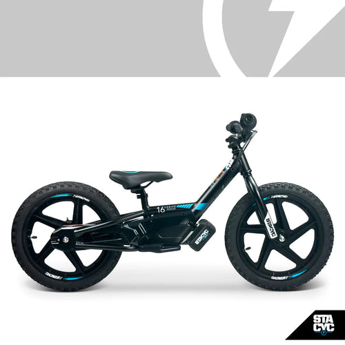 Stacyc 16E-Drive 4Ah Electric Balance Bike – Black/Blue