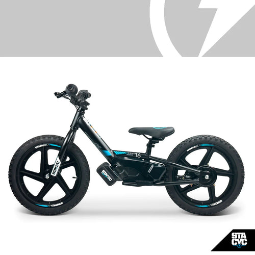 Stacyc 16E-Drive 4Ah Electric Balance Bike – Black/Blue