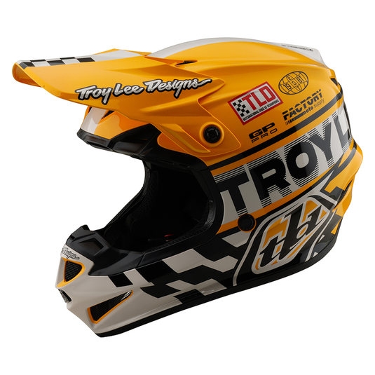 Troy Lee Designs GP PRO Youth Fifty-50 White Gold Motocross Helmet