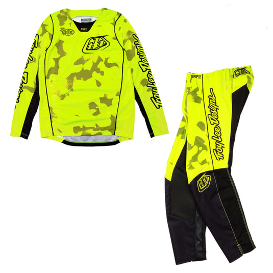 Troy Lee Designs Spring 2025 Youth GP Pro Blotted Flo Yellow Kit Combo