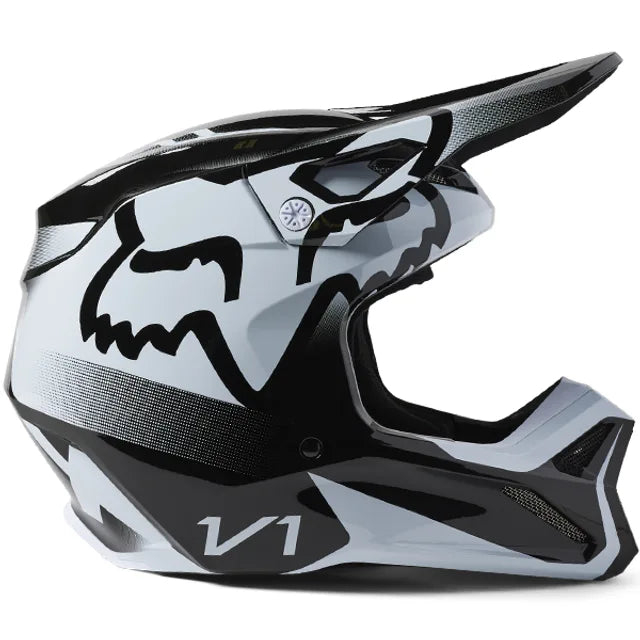 FOX Racing V1 Leed Black White Motocross Helmet