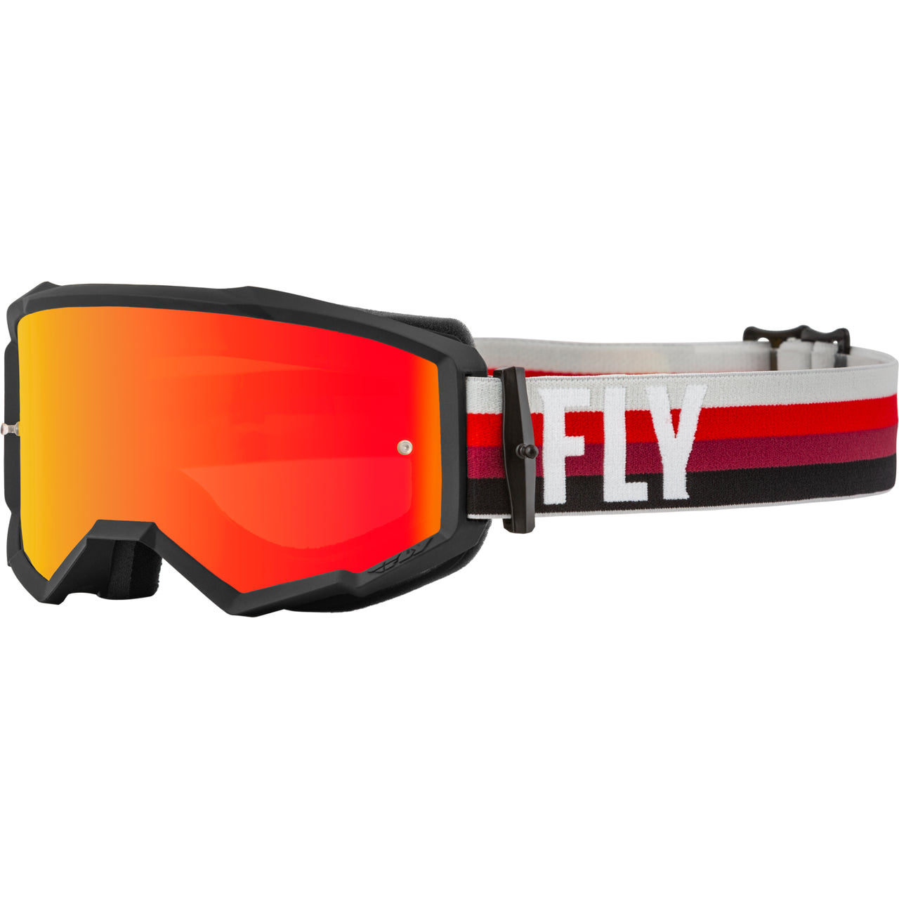 Fly Racing Zone Adult Black Red Mirror Amber Motocross Goggles