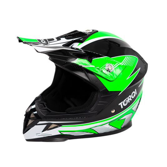 Torqi MX Style Kids Helmet - Green