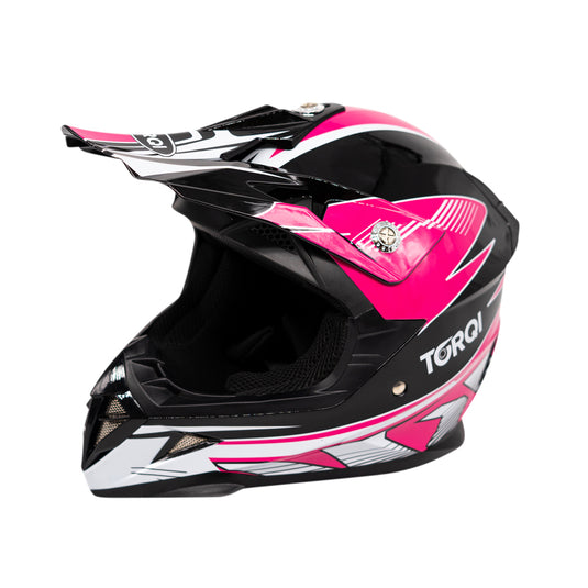 Torqi MX Style Kids Helmet - Pink