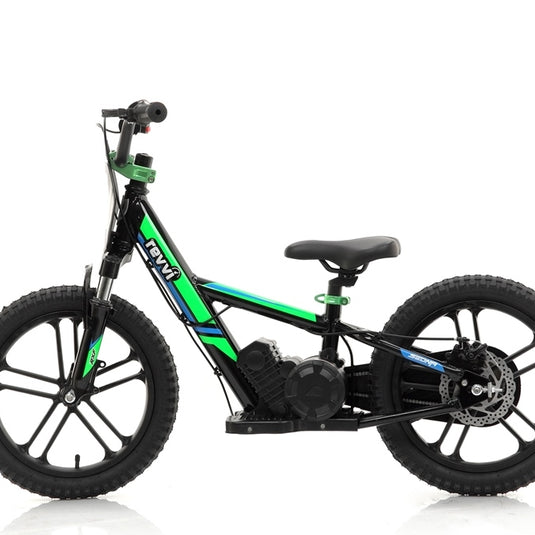 Revvi 16" Plus 250W Electric Balance Bike New 10 Spoke Wheel Model - Green