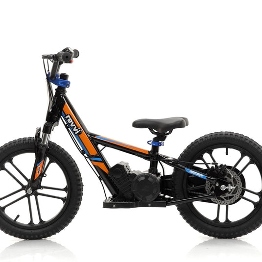 Revvi 16" Plus 250W Electric Balance Bike New 10 Spoke Wheel Model - Orange
