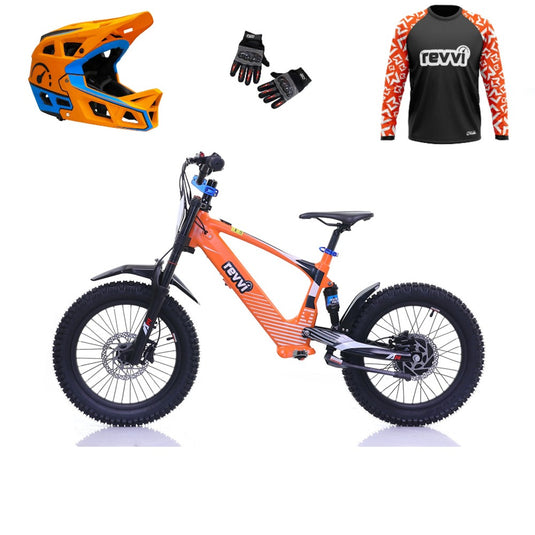 Revvi 18 Electric Bike + Riding Gear Bundle - Orange