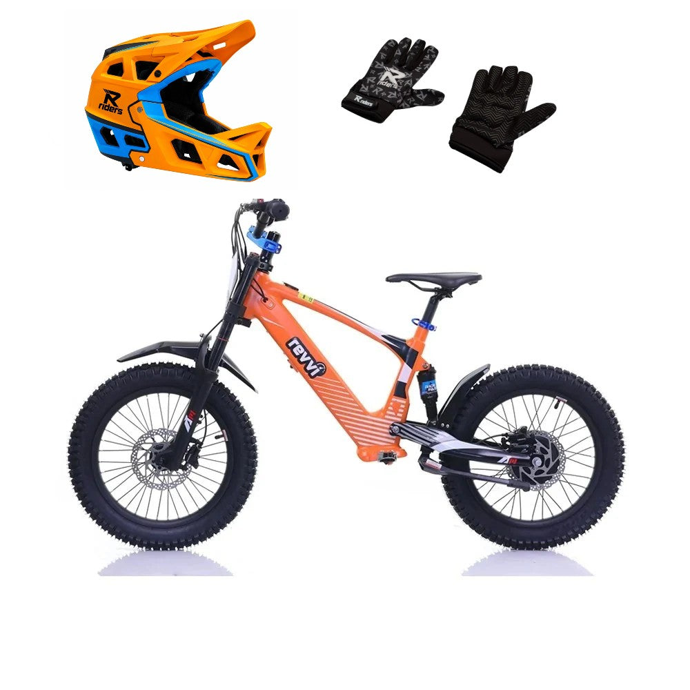 Revvi 18 Electric Bike + Riding Gear Bundle - Orange