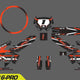 Amped A16 Pro Custom Graphics Kit – Personalised Name & Race Number (Orange)