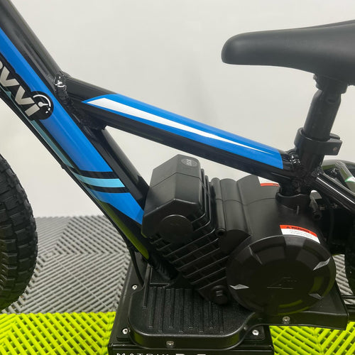 Revvi 12" Electric Bike & Riding Gear Bundle - Blue