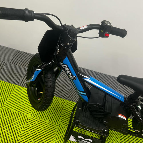 Revvi 12" Electric Bike & Riding Gear Bundle - Blue