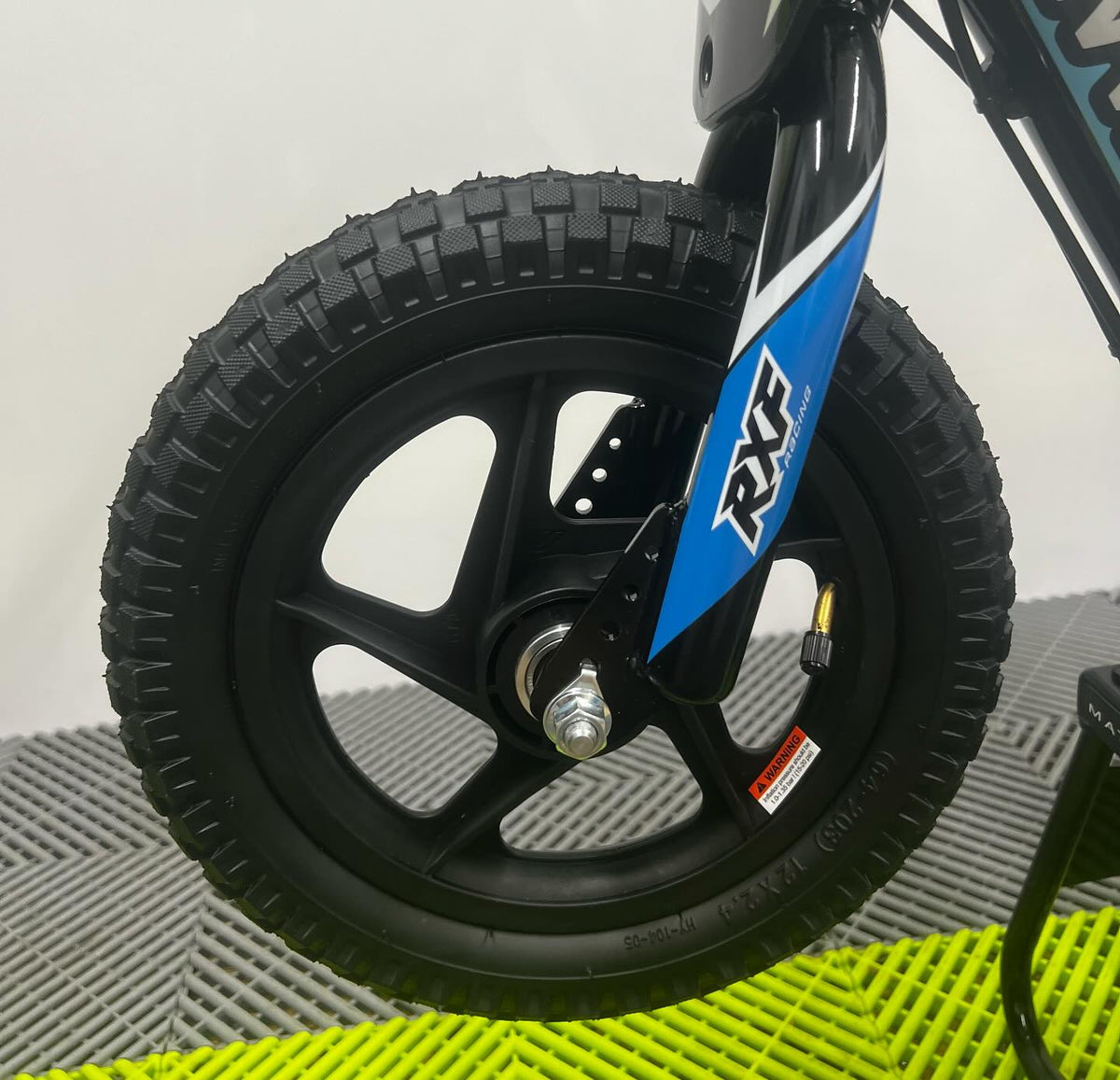 Revvi 12 Electric Bike, Stabilisers & Helmet Bundle – Blue