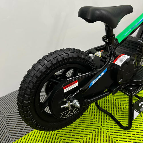 Revvi 12" 100W Electric Balance Bike - Green