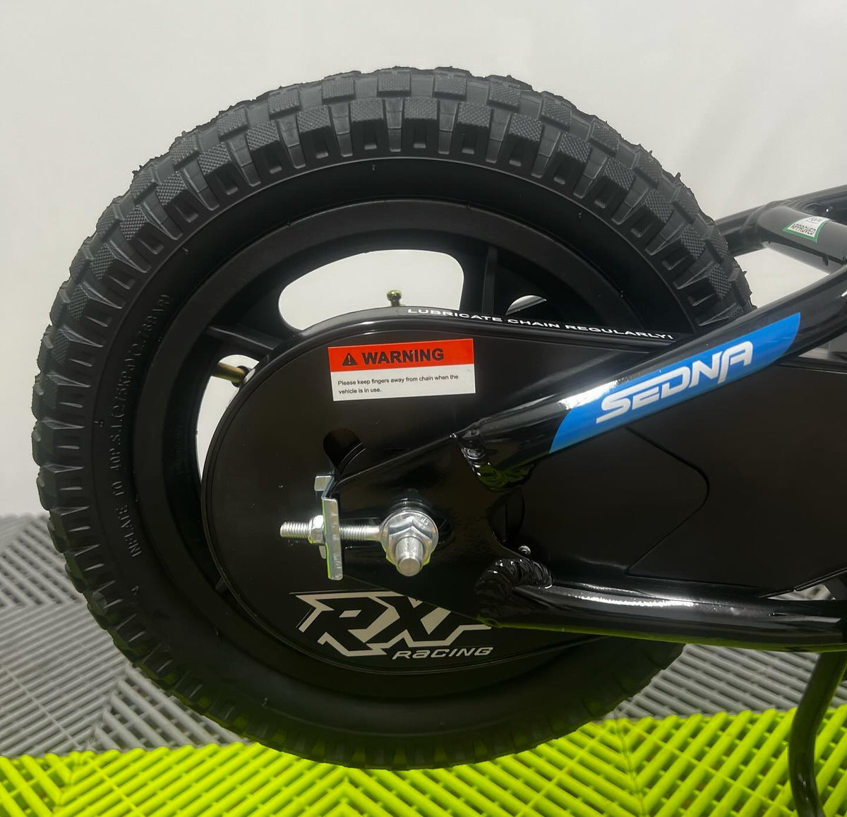 Revvi 12 Electric Bike, Stabilisers & Helmet Bundle – Blue