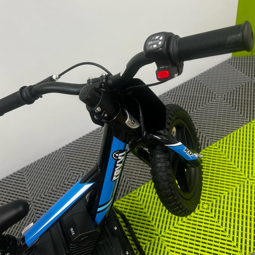 Revvi 12" Electric Bike & Riding Gear Bundle - Blue