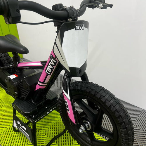 Revvi 12" 100W Electric Balance Bike - Pink