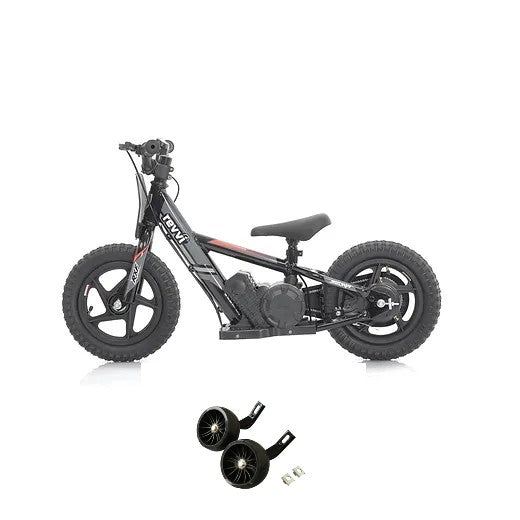 Revvi 12" Electric Bike & Stabilisers Bundle - Black