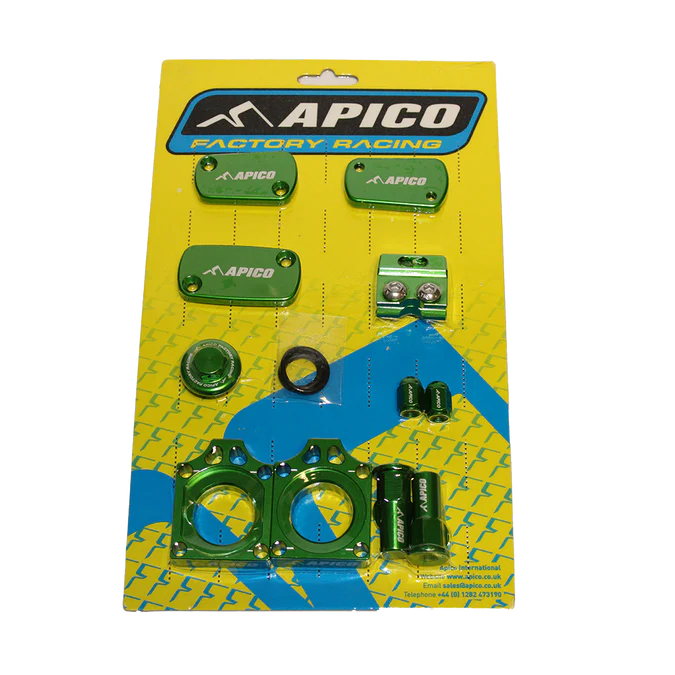 Apico Factory Anodised Bling Pack Green Kawasaki