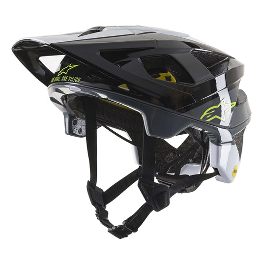 Alpinestars Vector Tech Pilot MIPS Black White Cool Gray Gloss MTB Helmet