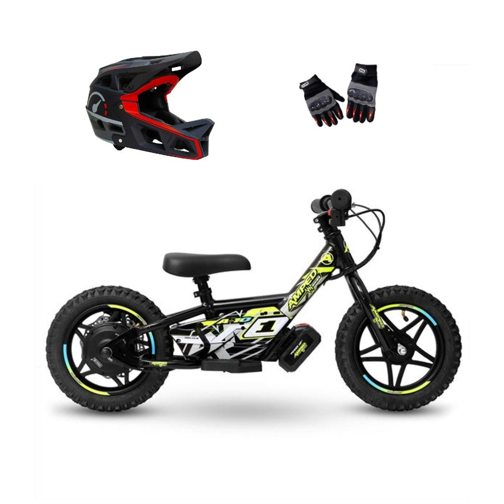 Amped A10 Electric Bike + Riding Gear Bundle - Black