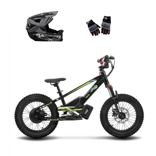 Amped A16 Pro Electric Bike + Riding Gear Bundle - Black