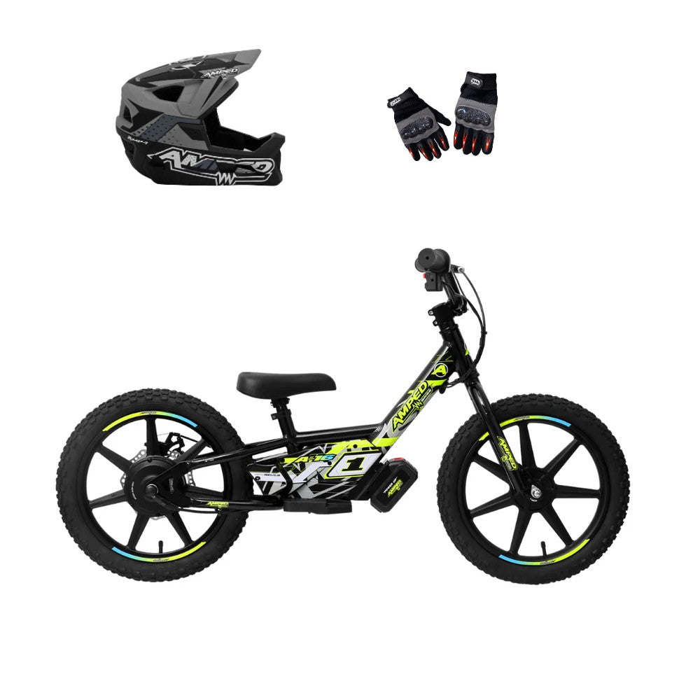 Amped A16 Electric Bike + Riding Gear Bundle - Black
