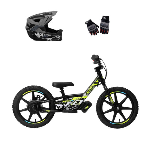 Amped A16 Electric Bike + Riding Gear Bundle - Black
