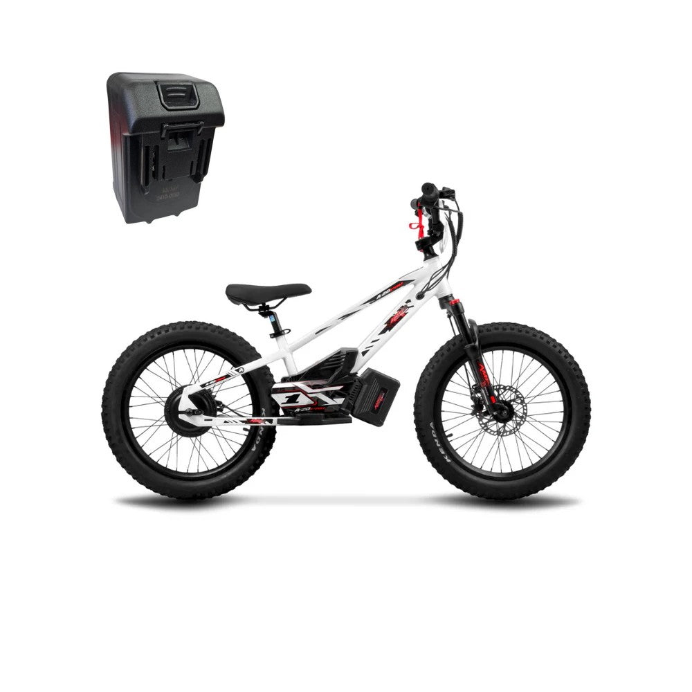 Amped A20 Pro Electric Bike + Spare Battery Bundle - White