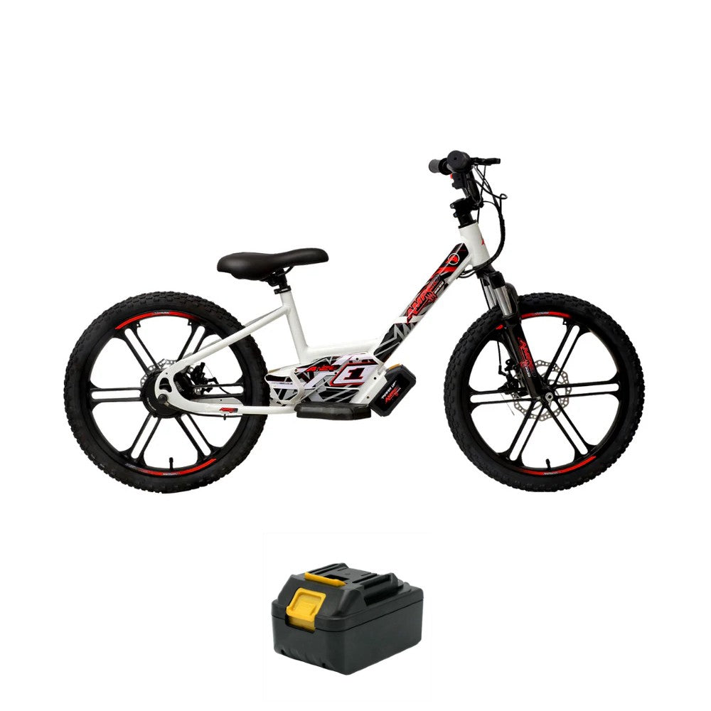 Amped A20 Electric Bike + Spare Battery Bundle - White