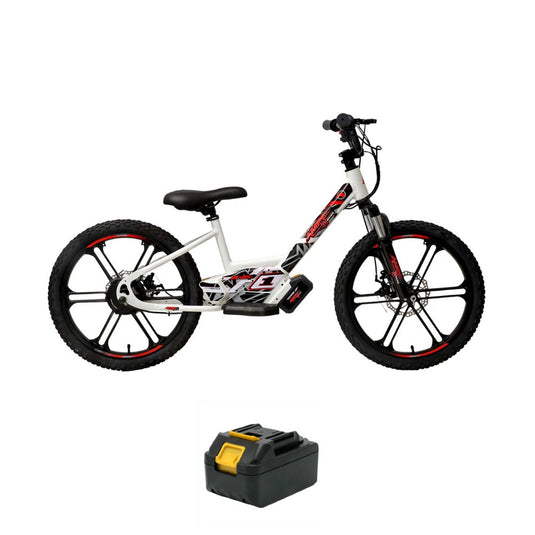 Amped A20 Electric Bike + Spare Battery Bundle - White