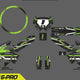 Amped A16 Pro Custom Graphics Kit – Personalised Name & Race Number (Green)