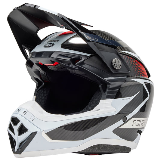 Bell 2025 Moto 10 Spherical Renen Raycon Matte Gloss Black White Helmet