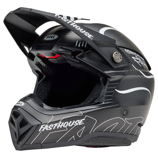 Bell 2025 Moto 10 Spherical Fasthouse Raven Matte Black White Helmet