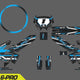 Amped A16 Pro Custom Graphics Kit – Personalised Name & Race Number (Blue)